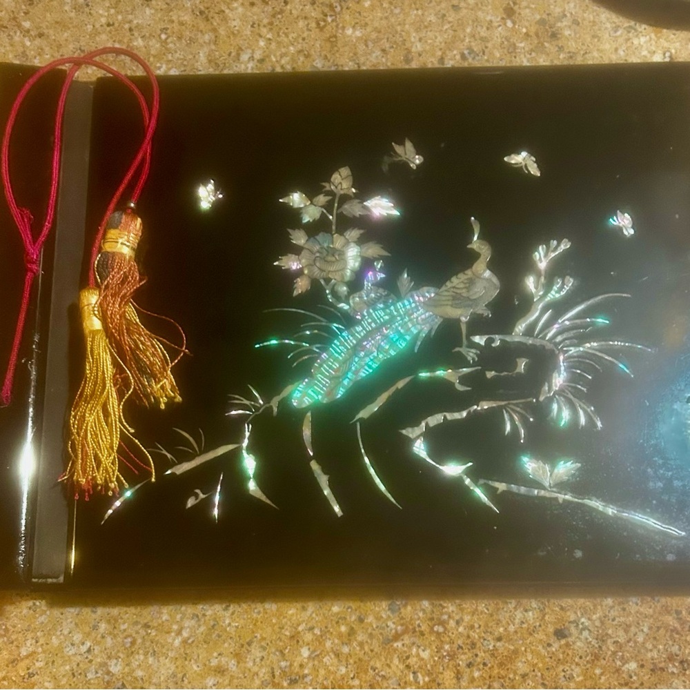 BlackPhoto Album MCM with abalone inlay and Tassel